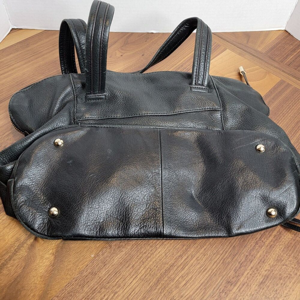 B. Makowsky Black Pebble Genuine Soft Butter Leather Shoulder Bag EUC - Picture 5 of 6